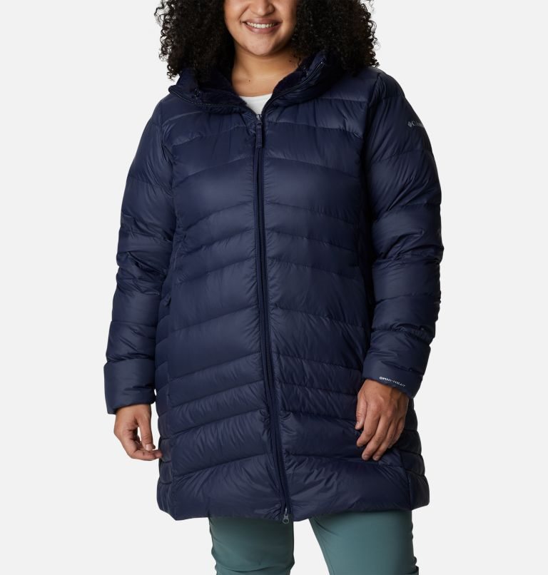 Columbia Autumn Park Hette Mid Dunjakker Dame Marineblå | Plus Size 51084A